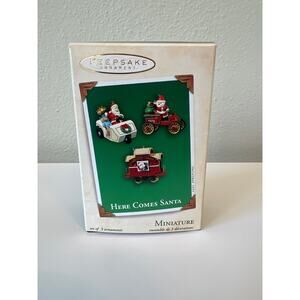 Hallmark Keepsake Ornament Here Comes Santa Set of 3 Miniatures 2003